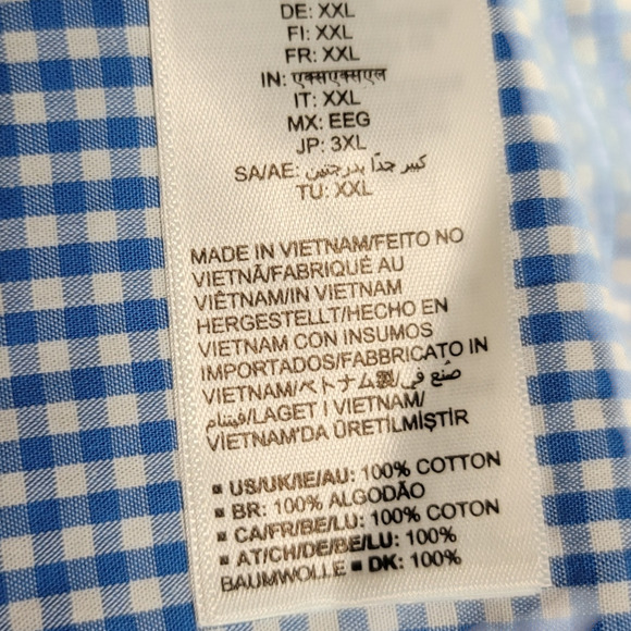 Amazon Essential Men's Blue White Poplin Button Down Shirt - XXL - Picture 6 of 8